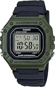[Casio] Men's W-218H-1AVCF Classic Digital Display Quartz Black Watch