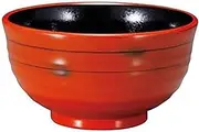 J-Kitchens No06 Mini Rice Bowl, Persimmon Red Black Line, Black Stone, Made in Japan, 4.9 x 2.6 inches (12.4 x 6.6 cm), Tableware