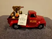 Steiff "Delivery Bear" Teddy with Red Truck Limited Edition Mohair #665226 1997