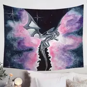 Purplish Space Dragon Flying through the Cosmos Tapestry