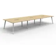 New RapidLine Eternity 6 Person Desk 5400mm (1800mm per person) Double Sided Met