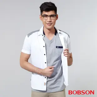 BOBSON 男款配格紋布襯衫25040-80