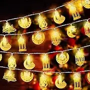 HeaHap Ramadan Eid String Light 10Feet 20-LEDs Eid Moon Star Kerosene Lantern Lamp Eid Mubarak Lights Battery Powered Eid Al Adha Decorations for Ramadan Outdoor Home Decoration Party Supplies