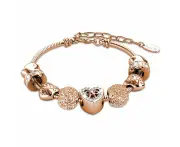 Rose Gold Amore Beaded Bracelet Embellished with Swarovski® Crystals