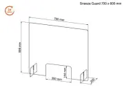 700x600mm Sneeze Guard Clear Acrylic Hygiene Screen Barrier Protective-shield