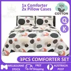 Soft Coverlet Bedspread 3 Pcs Comforter Set Cotton Quilted Queen King Size Bed
