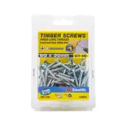 Zenith 8G x 30mm Zinc Plated Hinge-Long Thread Countersunk Head Timber Screws...