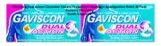 2 x Gaviscon DualAction Chewable Tablets Peppermint Heartburn-Indigestion 48Pack