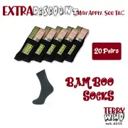 BAMBOO SOCKS 20 Pairs Men's Heavy Duty Premium Socks Cushion BULK