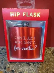 6 Oz Bottoms Up Santa Or Can Just Ask Santa Flask, Hip flask in any season