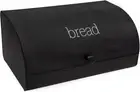 Farmhouse Black Bread Box; Retro Vintage Style Enamel Countertop Bin