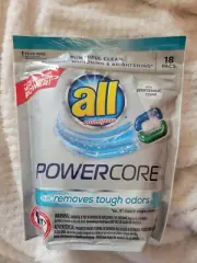 All Powercore Laundy Pacs with Whitening Core Plus Removes Tough Odors, 18 Count