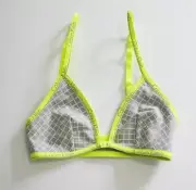 Calvin Klein ID Cotton Triangle Wire Free Bralette Simple Grid QF1752 Sz XS-NWT
