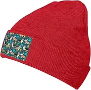 [JBYJBX] Dog Print Skullies Beanies Thin Bonnet Cap Autumn Winter Casual Hat Outdoor Ski Knit Cap