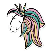 Cute Unicorn Head Vinyl Decal Sticker - ebn7792