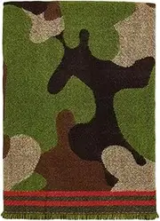 [Secret for Longevity] Oversize Unisex Heavy Weight Wool Feeling Brown Black Army Green Beige Camouflage Red Trim Poncho Cape Travel Blanket Winter Shawl Scarf 33" wide x 72" long, Brown, Black Beige, Green, Red