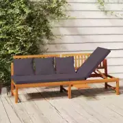 Wooden Outdoor Day Bed With Cushion Patio Lounger Sofa Beds Garden Furniture