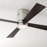 52" Revue Modern Hugger Indoor Ceiling Fan with LED Light Remote Nickel Bronze