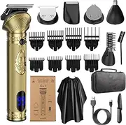 6-IN-1 Men's H Clipper Set Beard Shaver Electric Body H Trimmer e Trimmer Haircut Kit Engraving Cutter Limit Combs USB Rechargeable with Storage Bag
