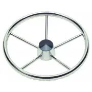 Boat Steering Wheel 5 Spoke 1" Straight Shaft Stainless Steel 10-Degree Dish