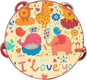 Totority Brightly Colored Cartoon Hand Drum Early Educational Musical Toy for Kids for Baby Toddler Drumming Practice