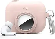 [elago] Snapshot Case Compatible with AirPods Pro and Compatible with AirTags, Cute Classic Camera Design, Locator Case, Drop Protection, Keychain Included [Tracking Device Not Included] (Sand Pink)