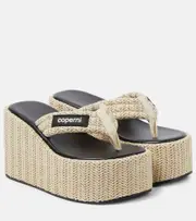 [Coperni] Coperni Raffia platform thong sandals AU 9 beige