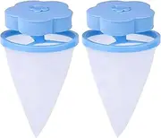 Ezonedeal Lint Catcher for Laundry,Pet Hair Remover for Laundry,Washing Machine Lint Catcher Floating Mesh Bag,Reusable Household Hair Filter Washer Lint Trap Net - Laundry Hair Catcher (2 X Blue)