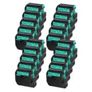 20× Black On Green Label Maker Tape Fits For Brother M731 MK731 M-K731 1/2" 12mm
