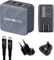 AVerMedia Capture Card for Streaming, 1080p60 HDMI, Portable Charger for Nintendo Switch, 100W GaN Fast Charge USB-C Hub, TV Docking Station with 4K60 HDMI, Compatible with iPhone, iPad, Laptop, PC