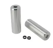 PRO+ BMX Bike Bicycle Lite Alloy Threadless Pegs Fits 3/8" or 14mm Silver