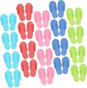 Hohopeti 24Pairs Disposable Lightweight Beach Slippers for Men and Women for Salon Use and Beach Parties Random Colors Comfortable and Breathable Design
