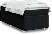 Box Spring Bed Black King Single, Comfortable Mattress Topper, Polyester Fabric, Optimal Support, Enhanced Breathability - Perfect for Modern Bedframe