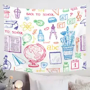 Funny Multi Colored Back to School Kit Tapestry