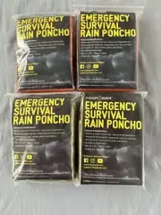 FosPower [4 PACK] Universal Waterproof Windproof Emergency Survival Rain Poncho