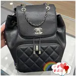 免運 CHANEL A93748 黑色 小牛皮 荔枝皮 金鍊 雙C 金釦 後背包 手提包 雙肩包