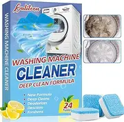Washing Machine Cleaner Deep Clean,24 Pack Washing Machine Tablets for HE Top Load & Front Loader Washer Cleaner, Washing Machine Descaler Clean Inside Drum and Laundry Tub Seal Removes Odor, Grime