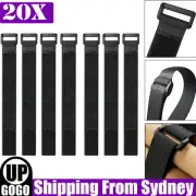 20X Magic Cable Ties Fishing Rod Tie Strap Organiser Cords Hook Loop Strap Ties