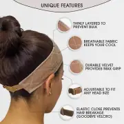 Upgraded Wig Grip Band with Adjustable Elastic Closure Flexible Velvet