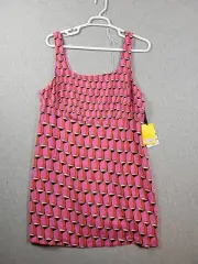 NWT Diane Von Furstenberg Target Pink Geometric Sleeveless Mini Dress Plus 18