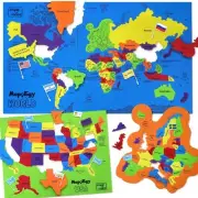 Imagimake Mapology USA & World Map Puzzle with Flags, Capitals, Stickers | Ed...