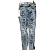 Wrangler Ziggy Jeans Womens Size 6 W24 L29 Blue Distressed Ripped Denim NWT $149