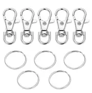 20 Pieces Metal Swivel Lanyard Snap Hook and Key Rings,10 Pcs Keychain Hooks
