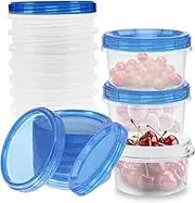 LYIYEYAN 10Pcs Freezer Storage Containers with Leakproof Twist Top Lids, Small Food Container, Stackable Freezer Container, Microwave Safe for Lunch/Salad/Leftover/Soup/Oats/Ice Cream