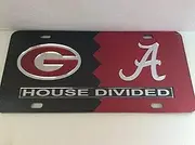 Georgia Bulldogs/ Alabama Crimson Tide House Divided Laser Cut License Plate Tag