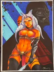 Ahsoka Tano, Darth Vader, Star Wars Original Art, Clone Wars, Disney, Lucas Film