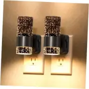 LED Night Lights Plug into Wall, 2-Pack Bright Plug in Nightlights, Dusk Black