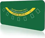 180 * 90cm Poker Mat for Table with Carrying Bag, Professional Casino Blackjack Tabletop Layout Poker Table Mat (Blackjack A)