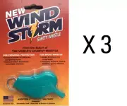 WINDSTORM Safety Whistle TEAL loudest - pack of 3