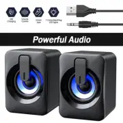RGB USB Speakers Computer Speaker Sound Stereo For PC Notebook Desktop Laptop KJ